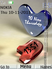 Heart Clock 06 tema screenshot