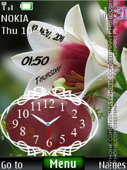 Flower Dual Clock 02 tema screenshot
