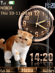 Cat Dual Clock Theme-Screenshot