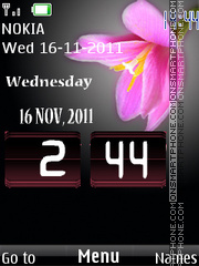 Digital Flower Clock es el tema de pantalla