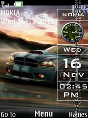 Sidebar Car Clock tema screenshot
