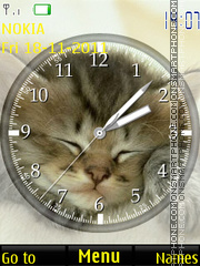 Sleeping Kitten Clock theme screenshot