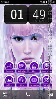 Girl with Apple 01 tema screenshot