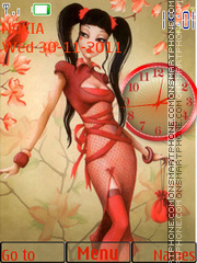 Girl in red tema screenshot