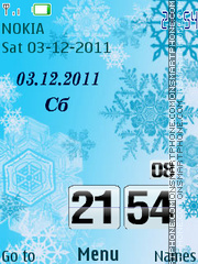 Snowflakes Clock tema screenshot