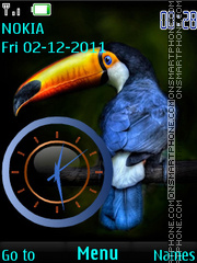 Скриншот темы Bird Toucan Clock