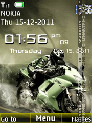 Ninja Bike Clock theme screenshot