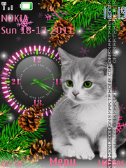 Kitten Clock es el tema de pantalla