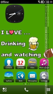 Скриншот темы Beer And Football