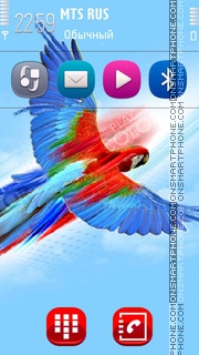 Great blue Parrot v2 es el tema de pantalla