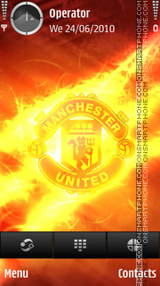 Manchester United Fire lights tema screenshot