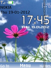 Скриншот темы Xperia Flower Clock