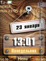 Wood Clock tema screenshot