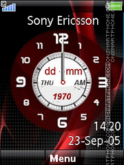 Red Clock 01 tema screenshot