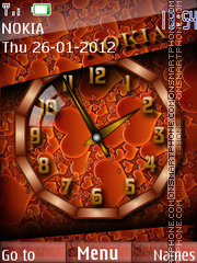 Red Nokia Clock 01 Theme-Screenshot