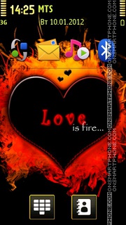 Скриншот темы Love Is Fire