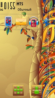 Bird on tree tema screenshot