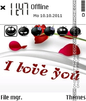 Скриншот темы I Love U With Emotionc Icons