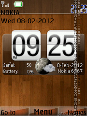 Wood Clock 01 tema screenshot