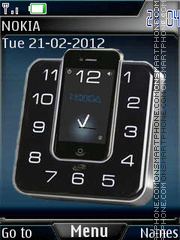 Nokia clock theme screenshot