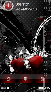 Dark Love Heart tema screenshot