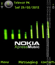 Скриншот темы Green Xpressmusic