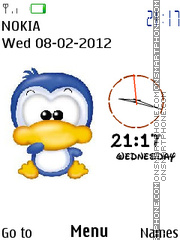 Cute Duck Clock 01 tema screenshot