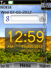 Google With Clock theme screenshot