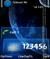 Planet Blue tema screenshot