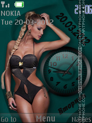 Скриншот темы Girl Clock