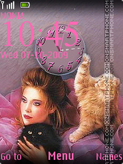 Kitty clock Theme-Screenshot