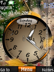 Скриншот темы Rain Clock Theme