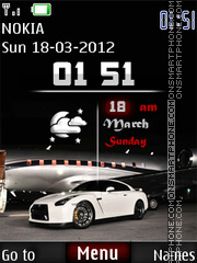 Capture d'écran Nissan GTR Clock thème