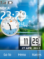 Nature Dual Clock 04 theme screenshot