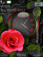 Скриншот темы Rose Clock