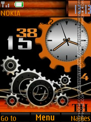 Animated Orange Clock tema screenshot
