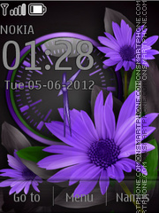 Violet Flowers theme screenshot