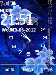 Blue Clock 05 theme screenshot