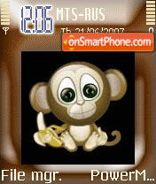 Animated Cute Monkey 01 tema screenshot