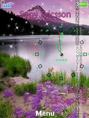 Скриншот темы Purple nature clock