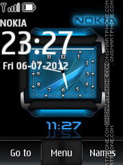 Blue Nokia Dual Clock Theme-Screenshot