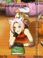 Скриншот темы Sakura Haruno Neko