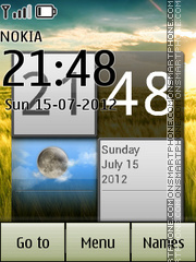 Nature with clock and calender theme screenshot