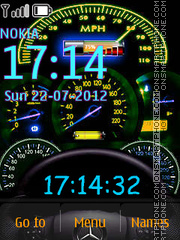 Speedometer With Neon Icons tema screenshot
