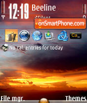 Sunset Flames tema screenshot