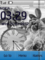 Black and white flowers tema screenshot