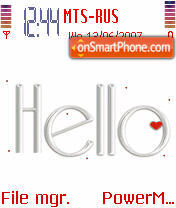 Animated Hello es el tema de pantalla