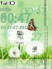 Скриншот темы Dandelion and butterfly