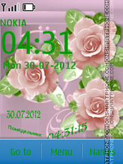 Roses on a pink background Theme-Screenshot