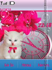 Cat and Flowers tema screenshot